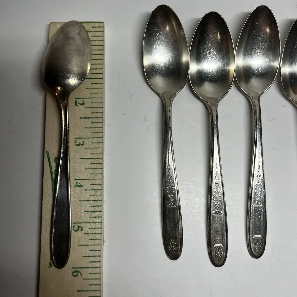 Vintage 1921 Oneida Community Plate GROSVENOR Silverplate Teaspoons Set of 5